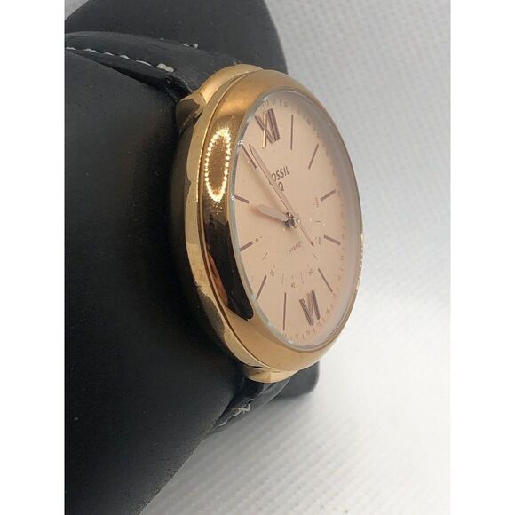 Fossil Q FTW5022 Women's Black Leather Analog Dial Hybrid Smart Watch HK230 - Picture 3 of 9